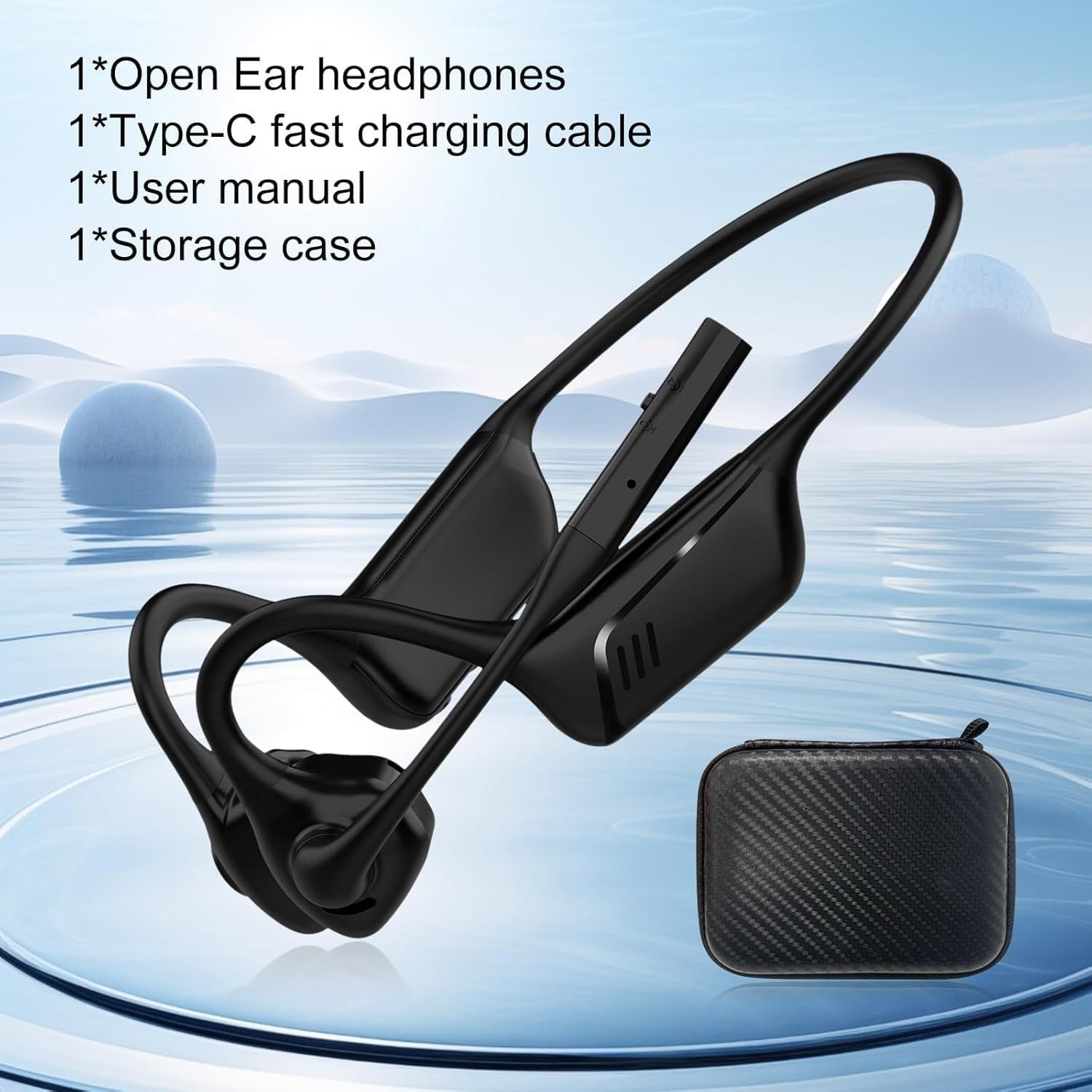 Smof Open-Ear Headphones with Mic, Bluetooth Headphones with Microphone Bluet…