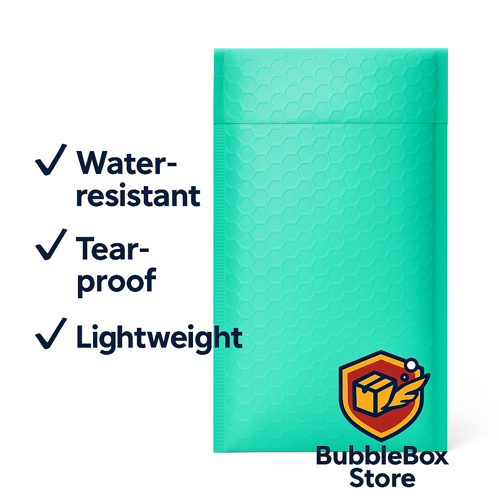 “Teal Bubble Mailers 6.5×10 – Padded Shipping Envelopes (Choose Pack Size)”