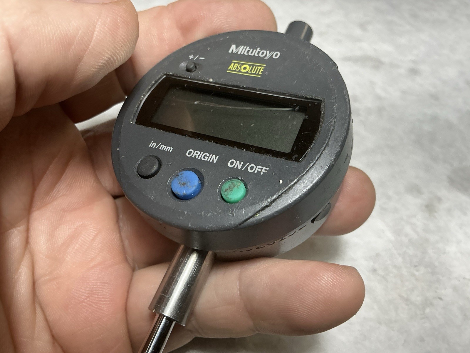 Nice Mitutoyo Electronic Indicator Model 543-783B Cracked Screen