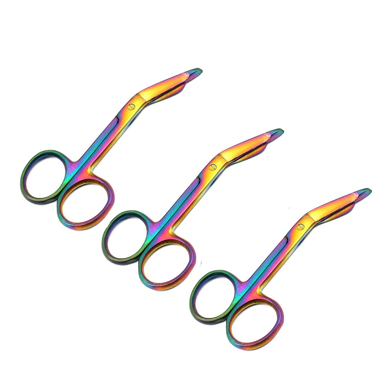 3 Lister Bandage Scissors 3.5″ Surgical Medical Instruments Rainbow Multi Color