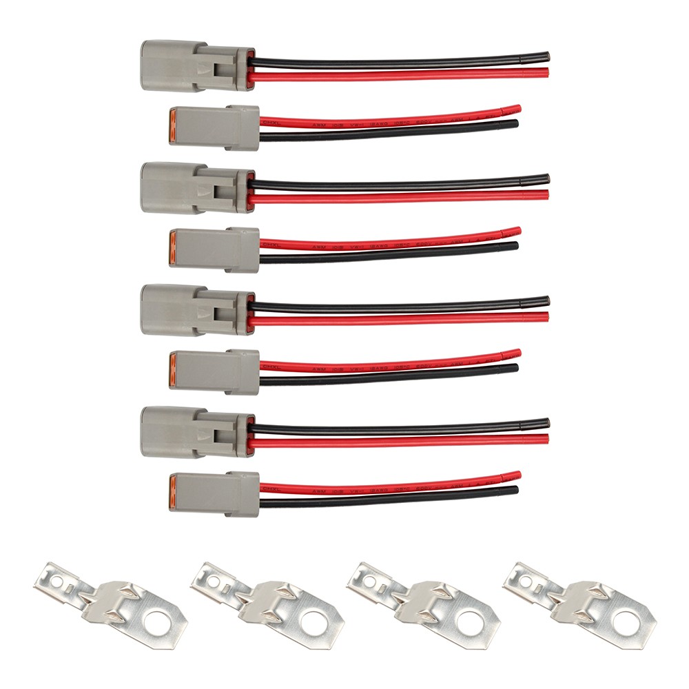 4Pairs Assembled DTP 2 Pin Connector 12AWG Wire Waterproof Plug Harness Car Boat