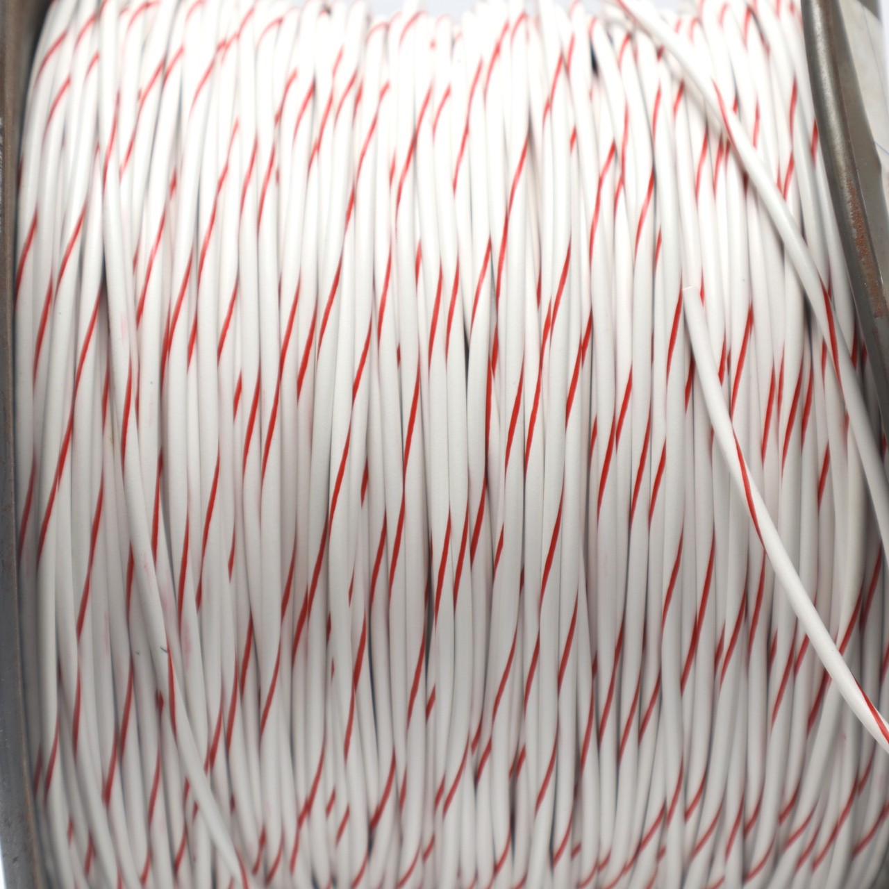 M16878/2-BLE-92 12AWG Tinned Copper PVC Wire, 1000V White/Red Stripe, 100ft