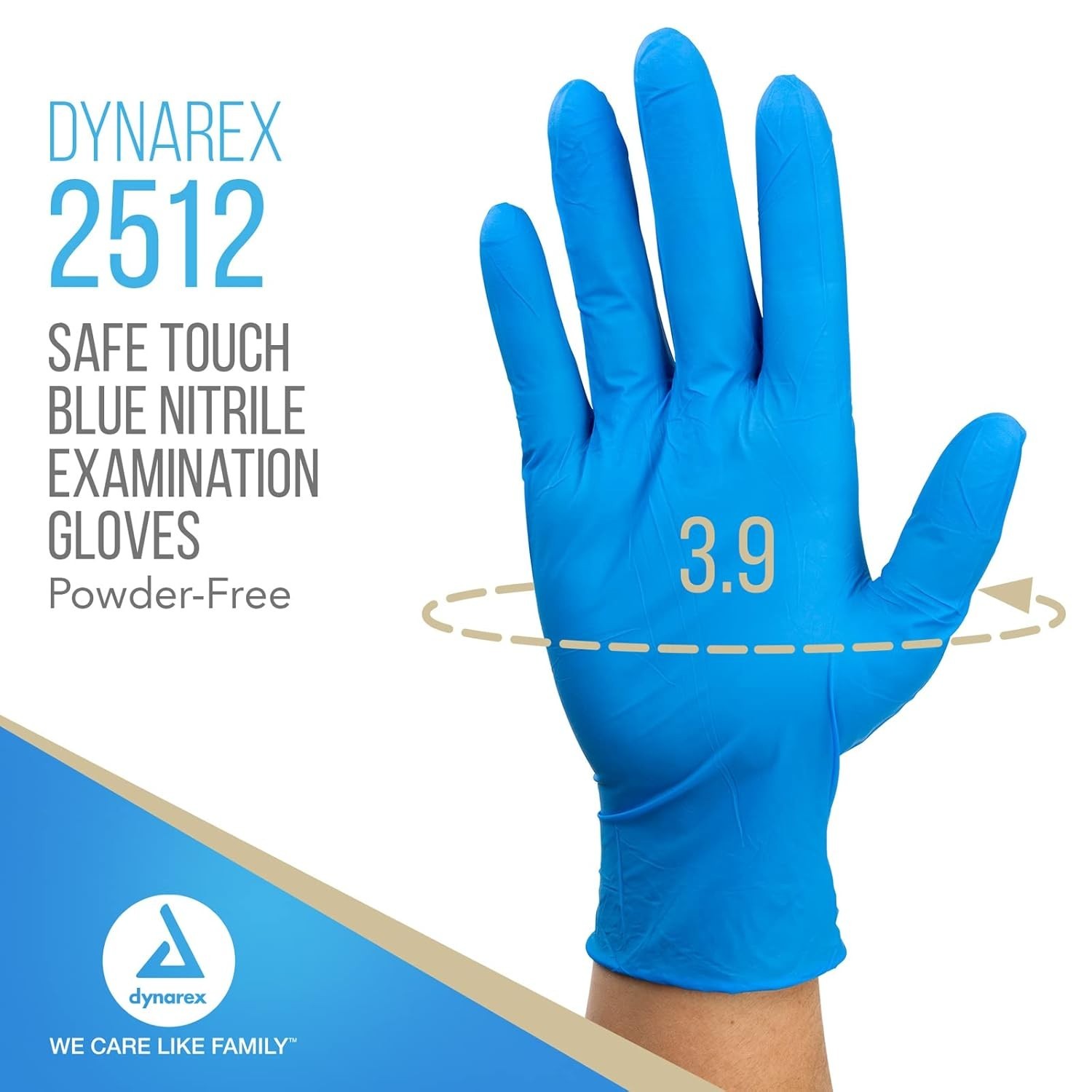 Dynarex Safe Touch Nitrile Exam Gloves, Powder Free