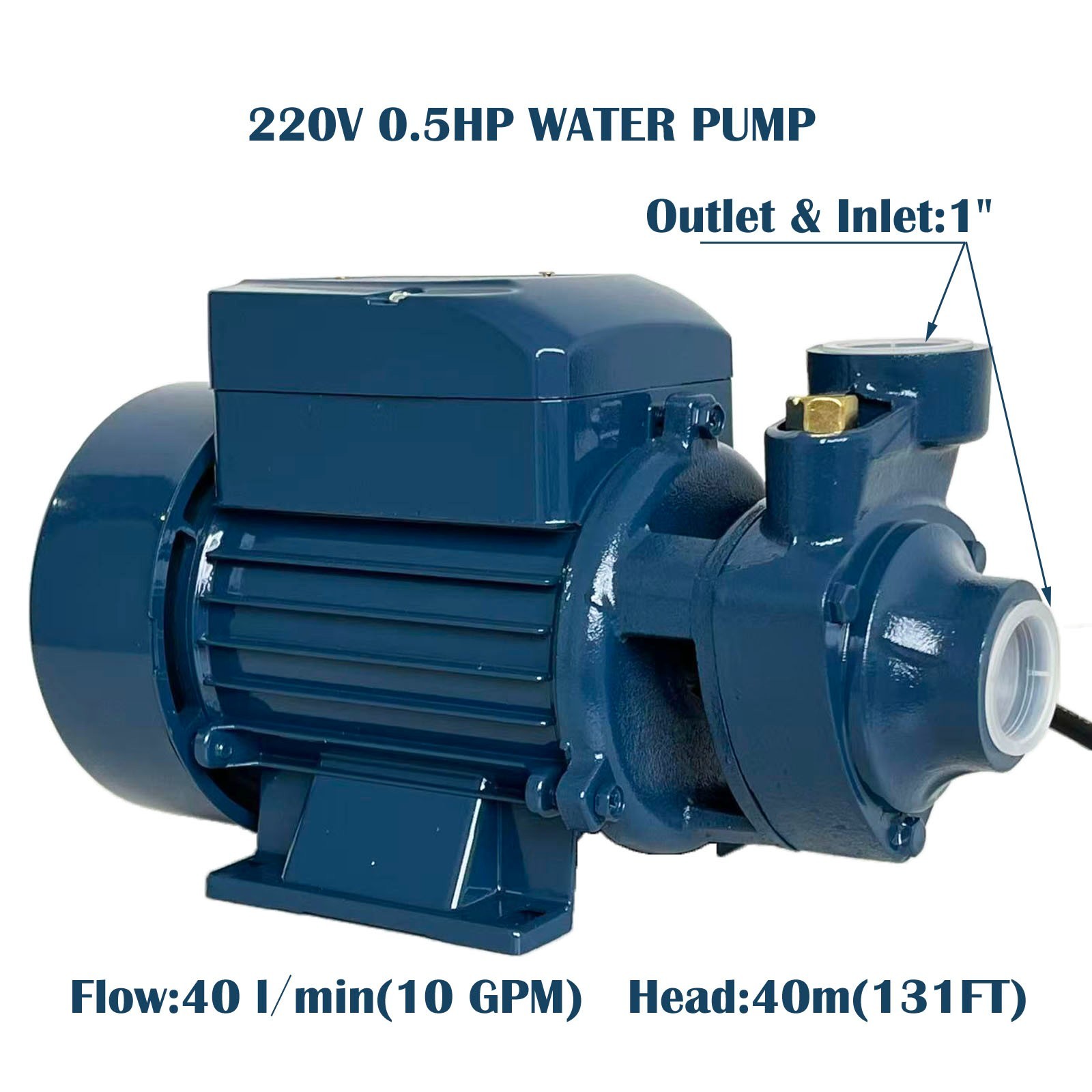Centrifugal 1/2 HP Electric Water Pump Pool Garden Farm Aluminum Pond