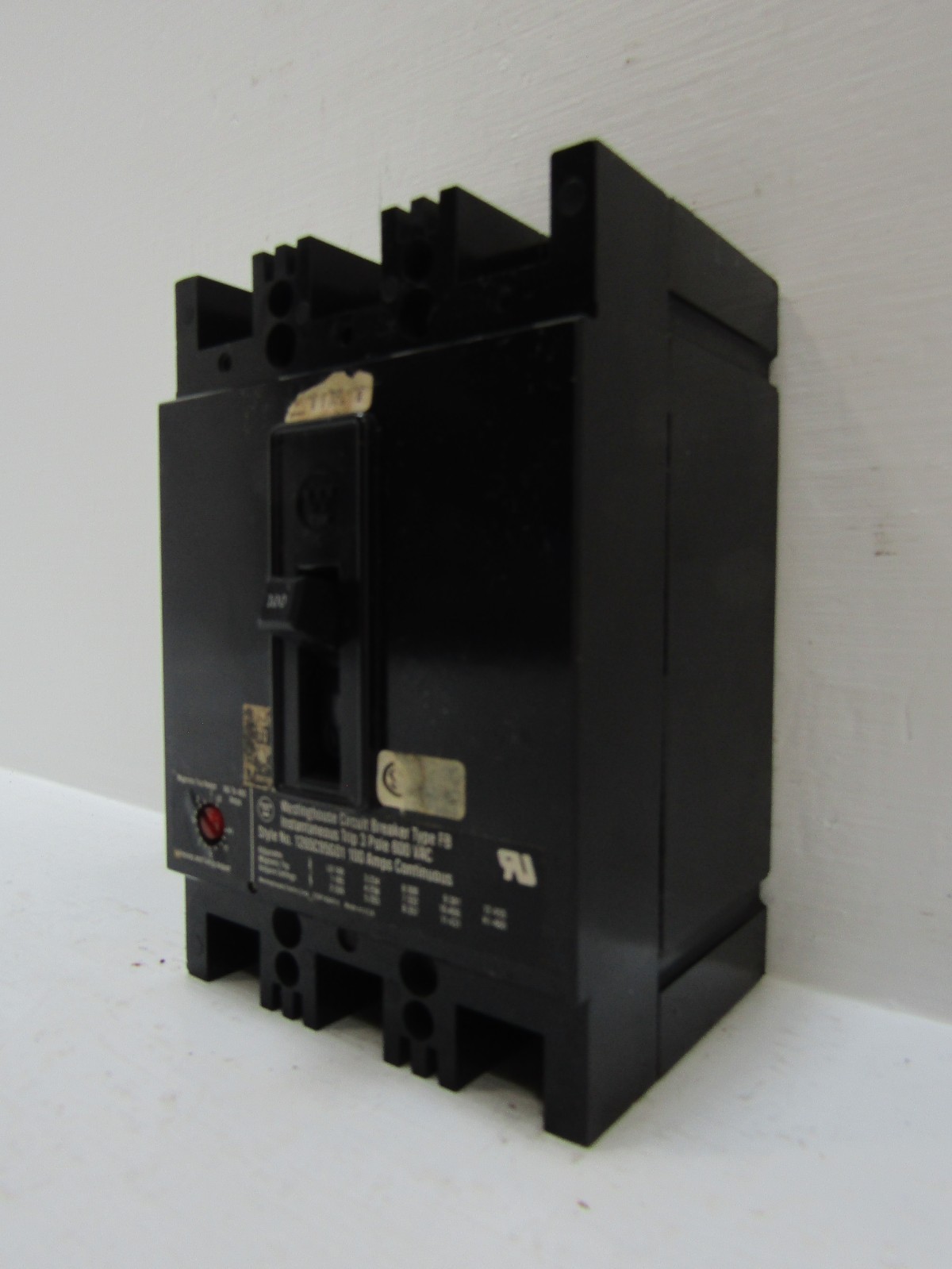 Westinghouse 1265C95G01 100 Amp 600V 3-Pole Type FB Circuit Breaker 100A 3P