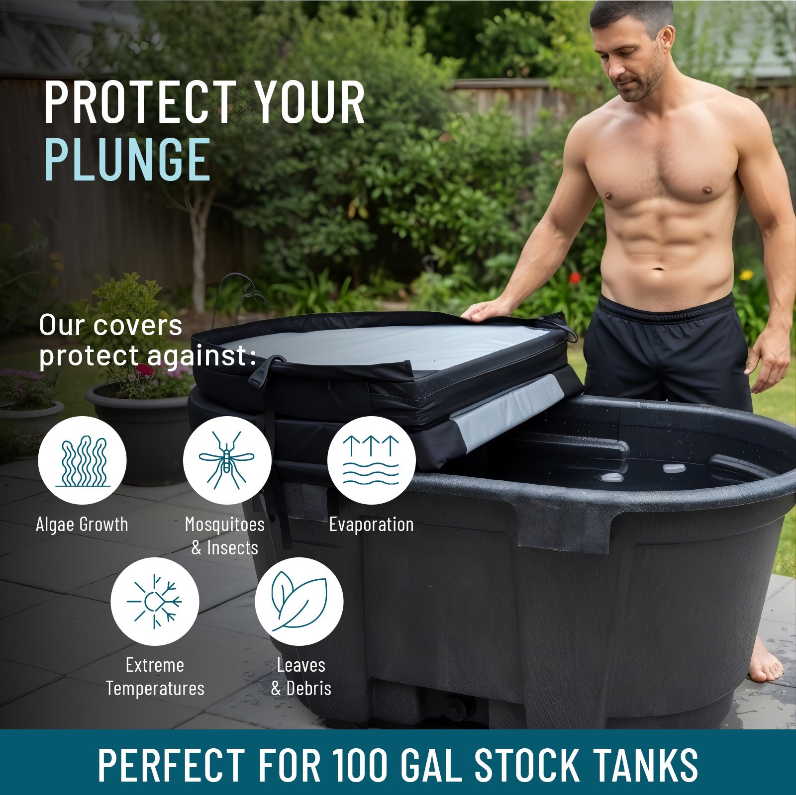 Insulated HARD Stock Tank Cover Ice Water Therapy Hot Tub Cover Waterproof