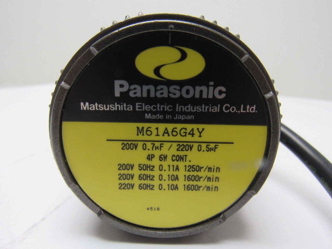 Panasonic M6GA18B_M61A6G4Y 200V 0.7 -¦F 4P 6W Continuous Operation Gear Motor