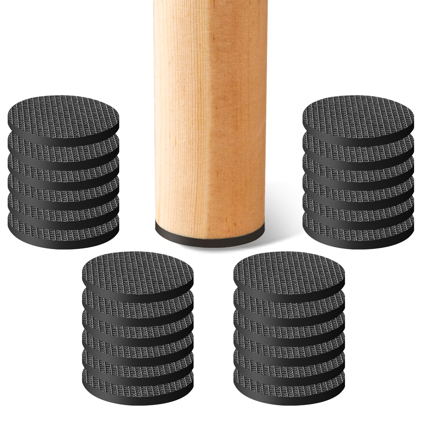 CHUNZEXI Non Slip Rubber Furniture Pads & Grippers, 1 inch 24 Round, Black