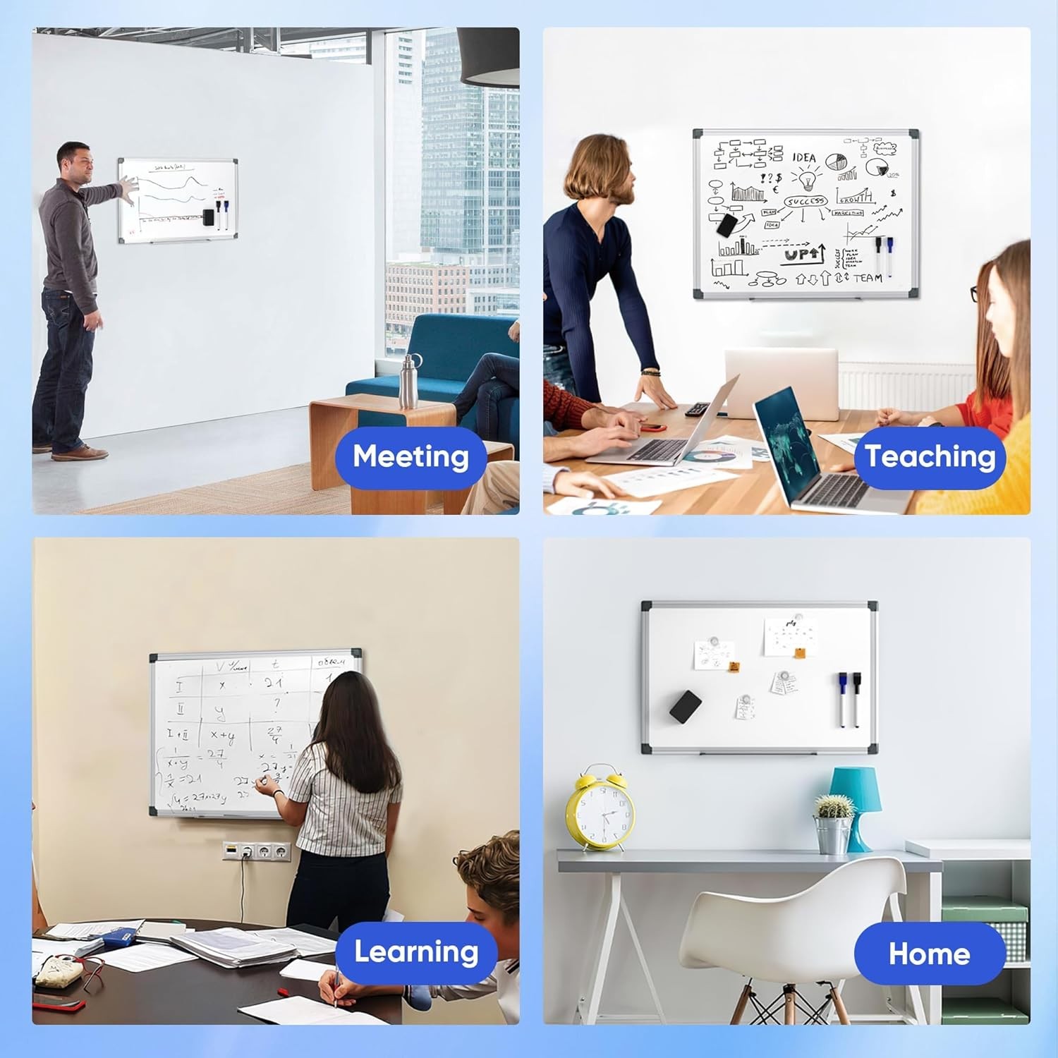 24″ X 18″ Magnetic Whiteboard for Wall, Dry Erase Board with Silver Frame