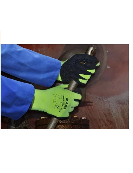 MAPA Temp-Dex 710 Nitrile Palm Coated Thermal Gloves w/ Dots Light Weight Size 9