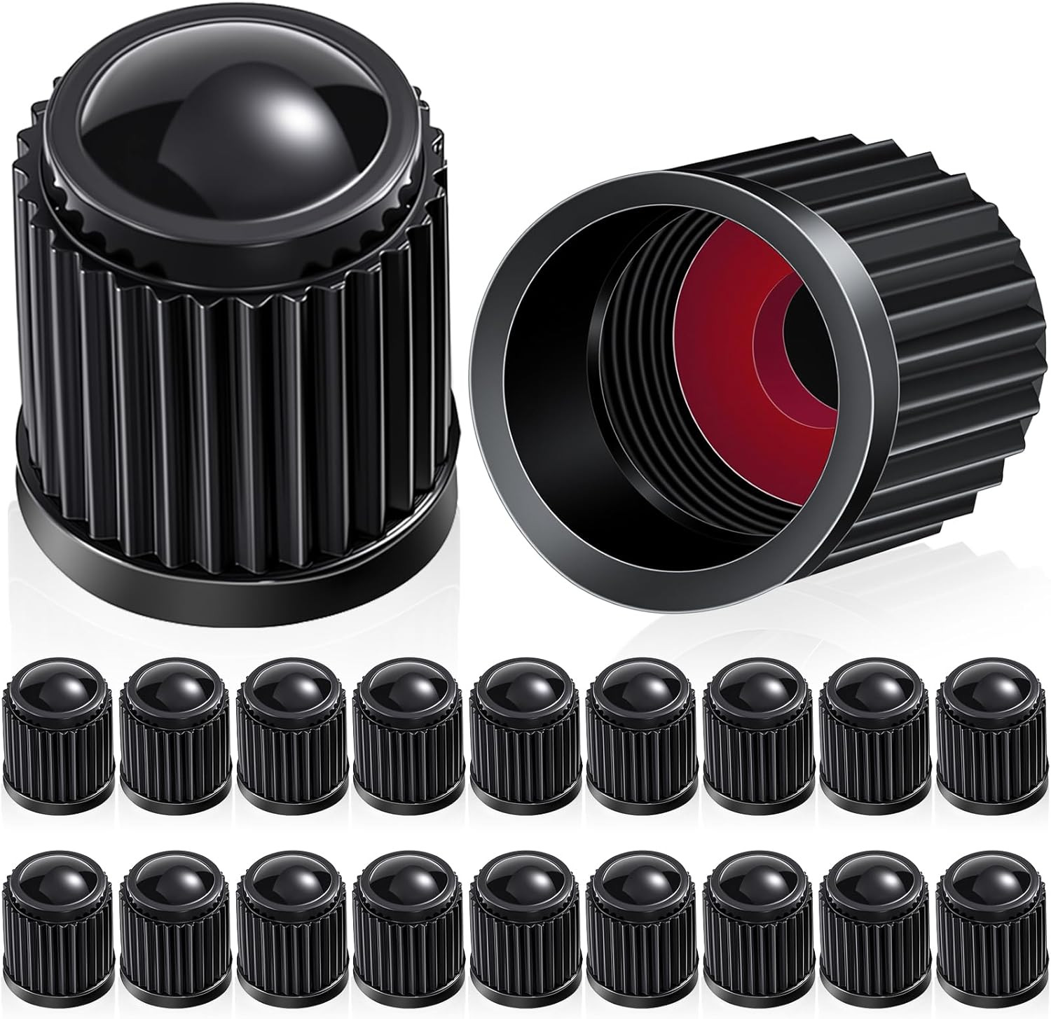 20pc Tire Valve Stem Caps Dustproof Plastic Universal Fit for Car Truck Bike