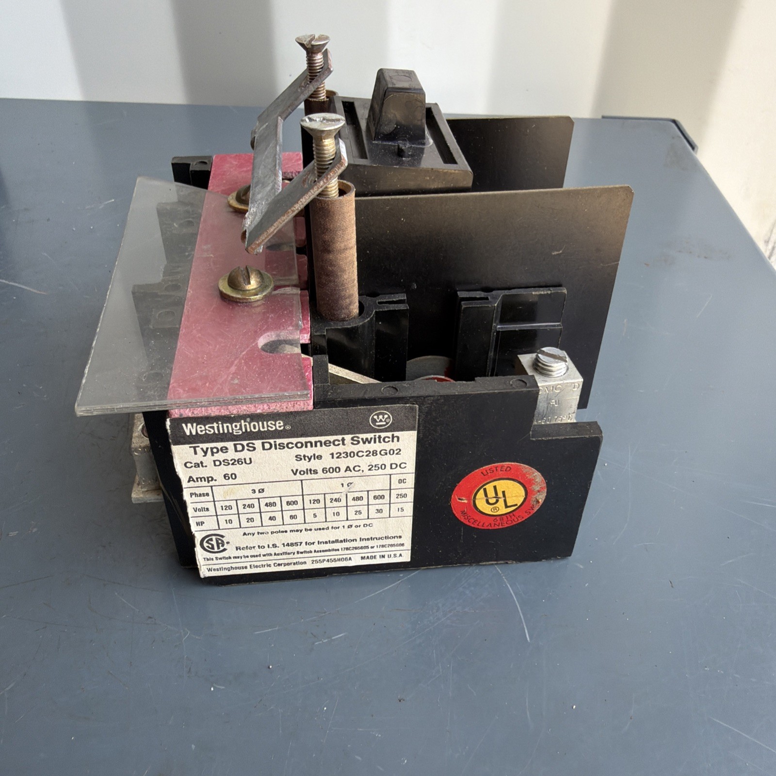 WESTINGHOUSE 60A DS26U DISCONNECT SWITCH