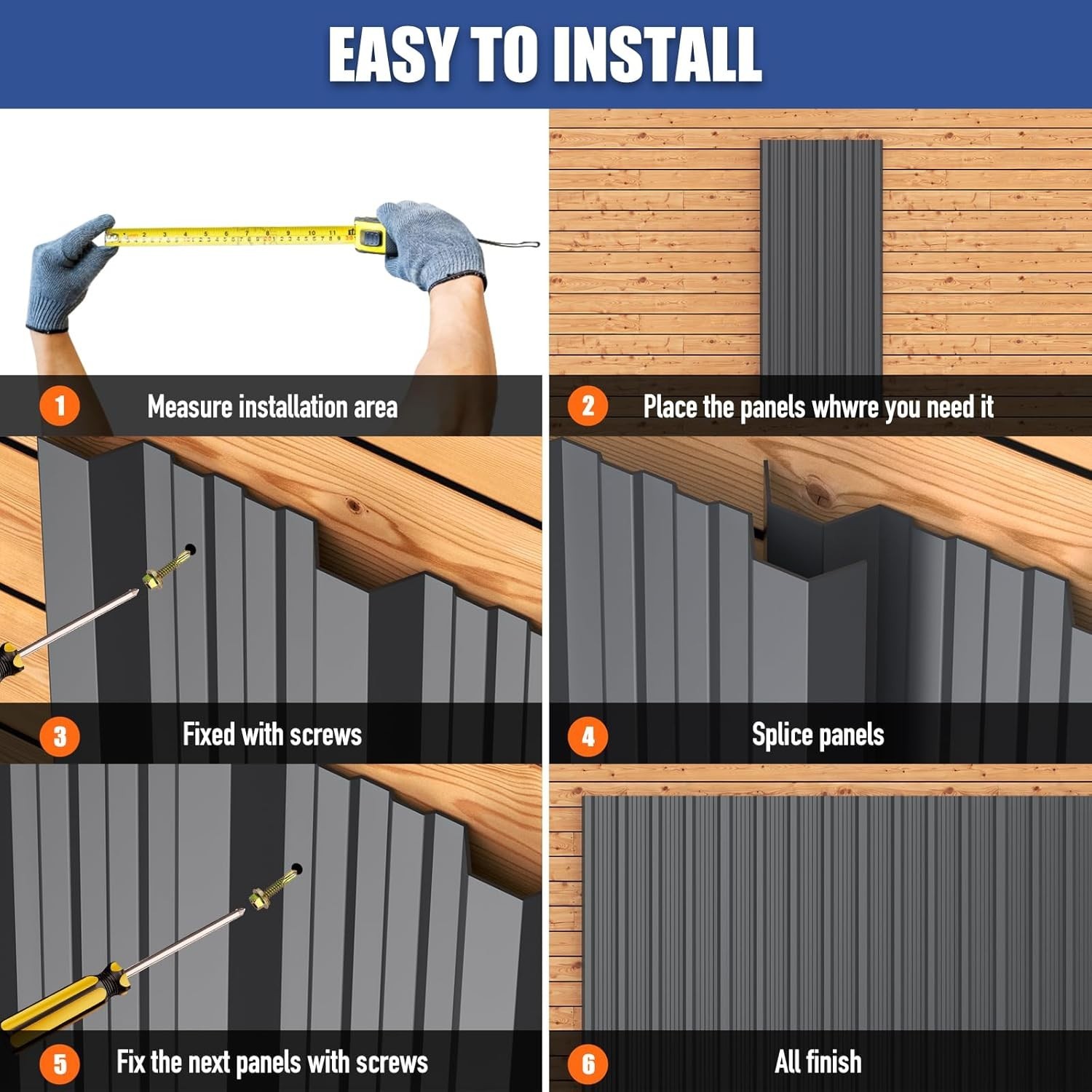 Durable 10-Pack Grey Galvanized Steel Roof Panels – UV & Corrosion Resistant
