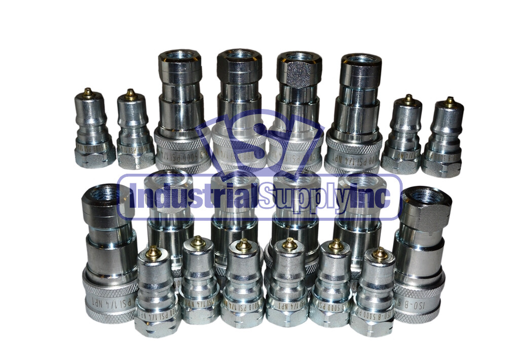 Quick Coupler | ISO 7241-1 B | 1/4″ NPT Pipe Threads | Complete Set | 10 PK
