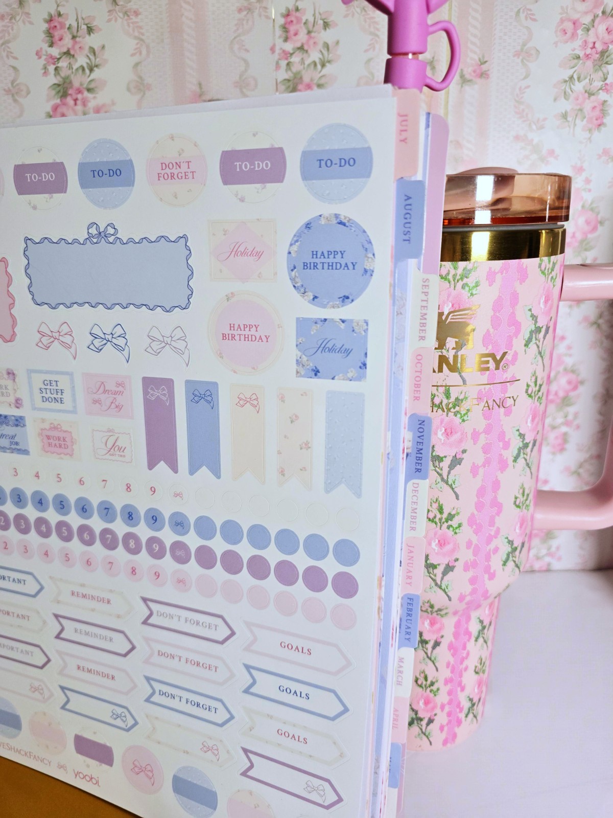 LoveShackFancy x Yoobi 2026-2027 Planner + Matching Bow Pen Set NWT SOLD OUT