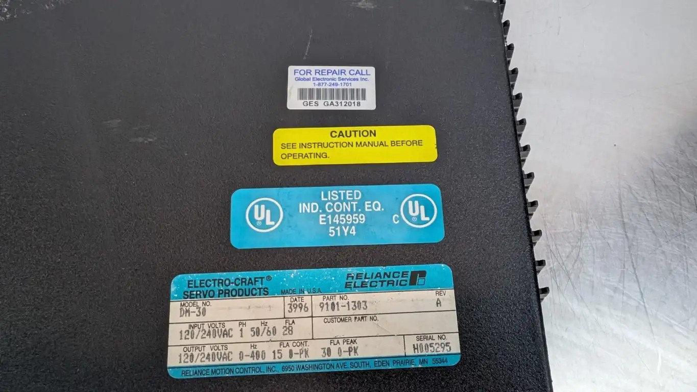 Electro-Craft 9101-1303 Servo Drive DM-30 BRU-200 A 120VAC 240VAC 28A 120/240VAC