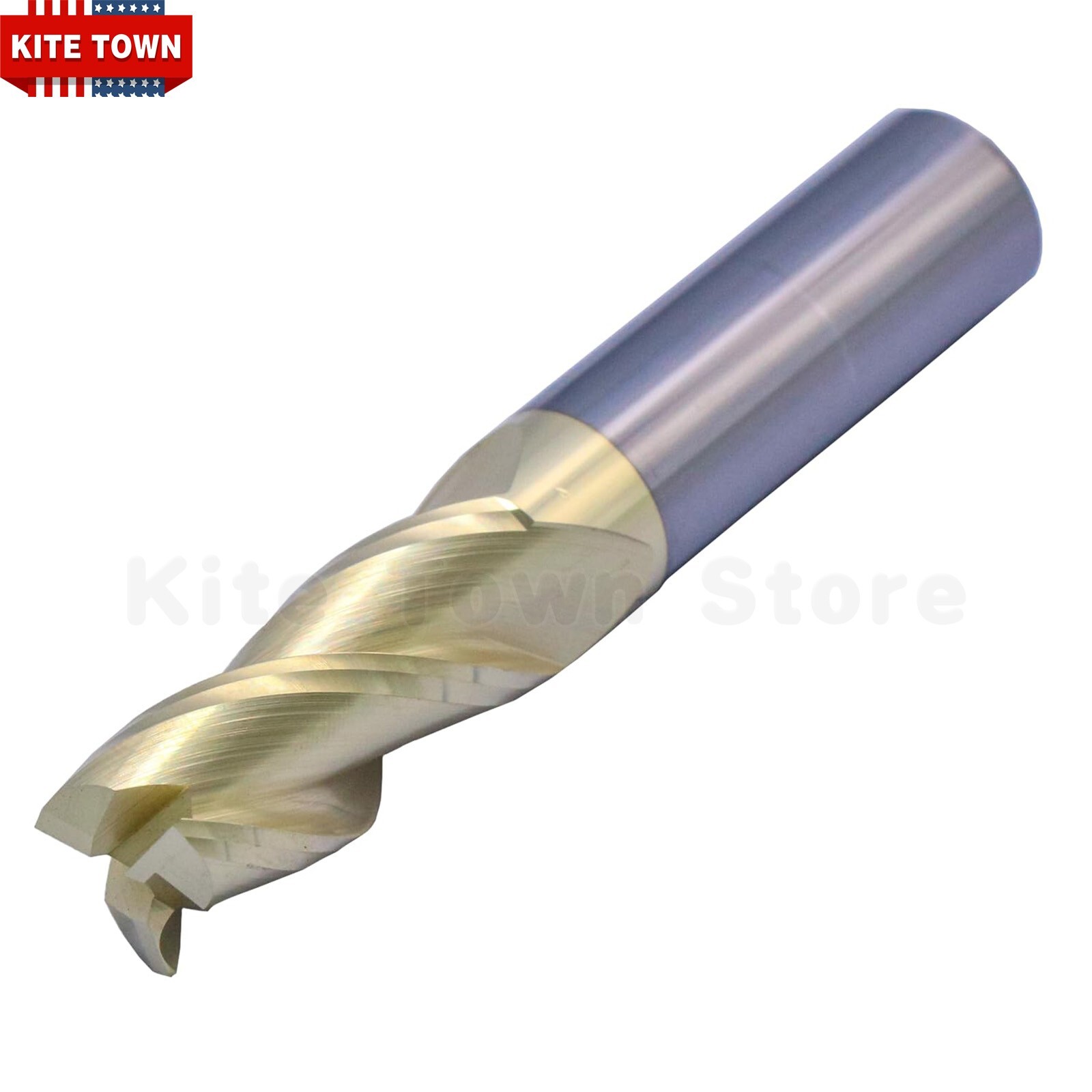 1/2″ 3 Flute 37° Helix Carbide End Mill For Aluminum – Square End – ZRN Coated