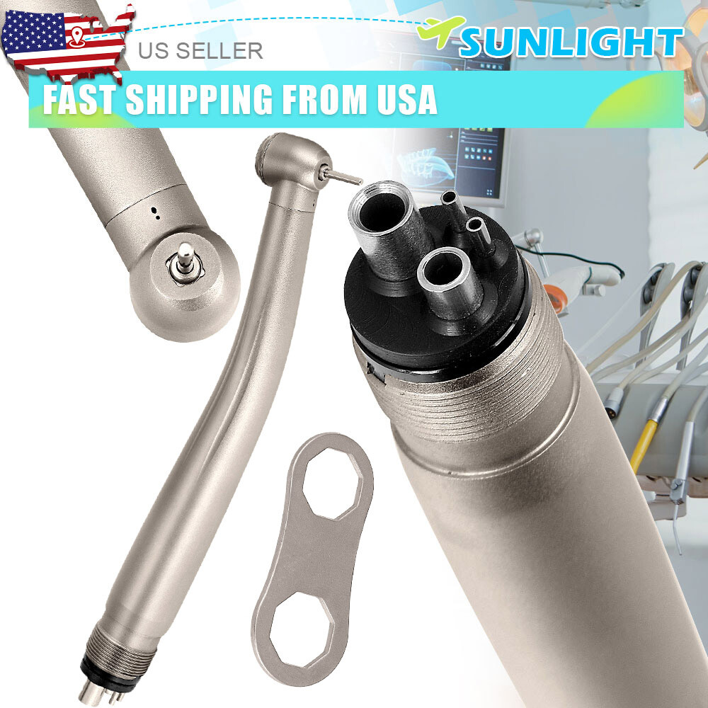 Denta High Speed Handpiece Ceramic Rotor l4 Holes Push Button Single Way Spray