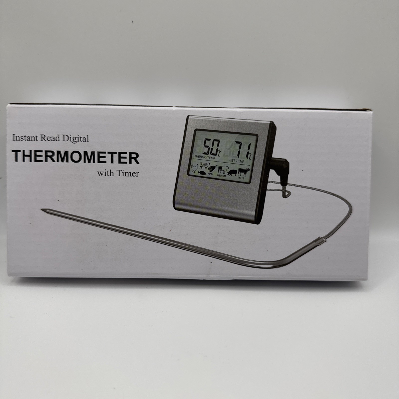 Digital Smart Probe Food Thermometer Backlit LCD Cooking BBQ Smoker Kitchen