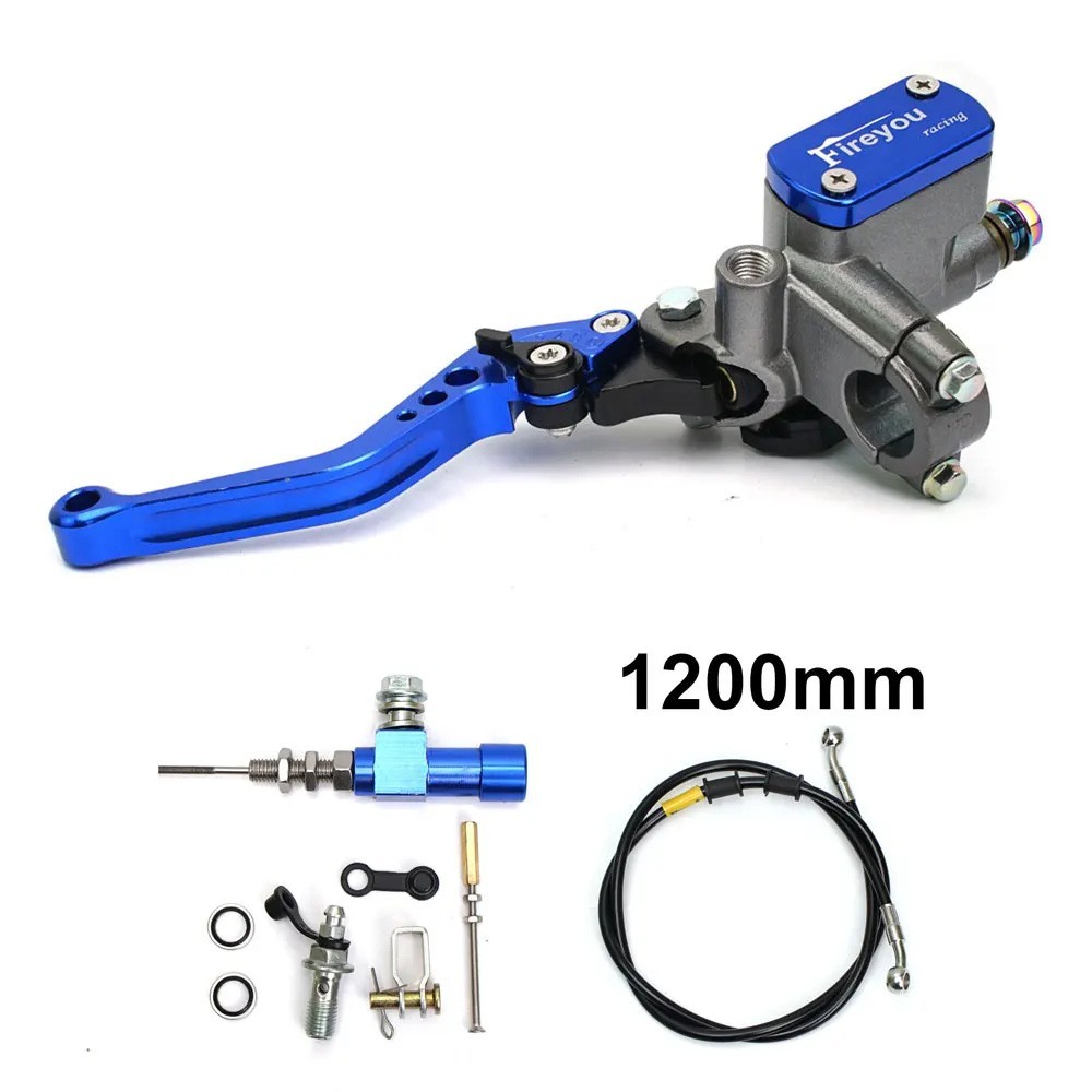 7/8in Motorcycle Hydraulic Brake Clutch Kit Lever Pump Hose for Yamaha Honda