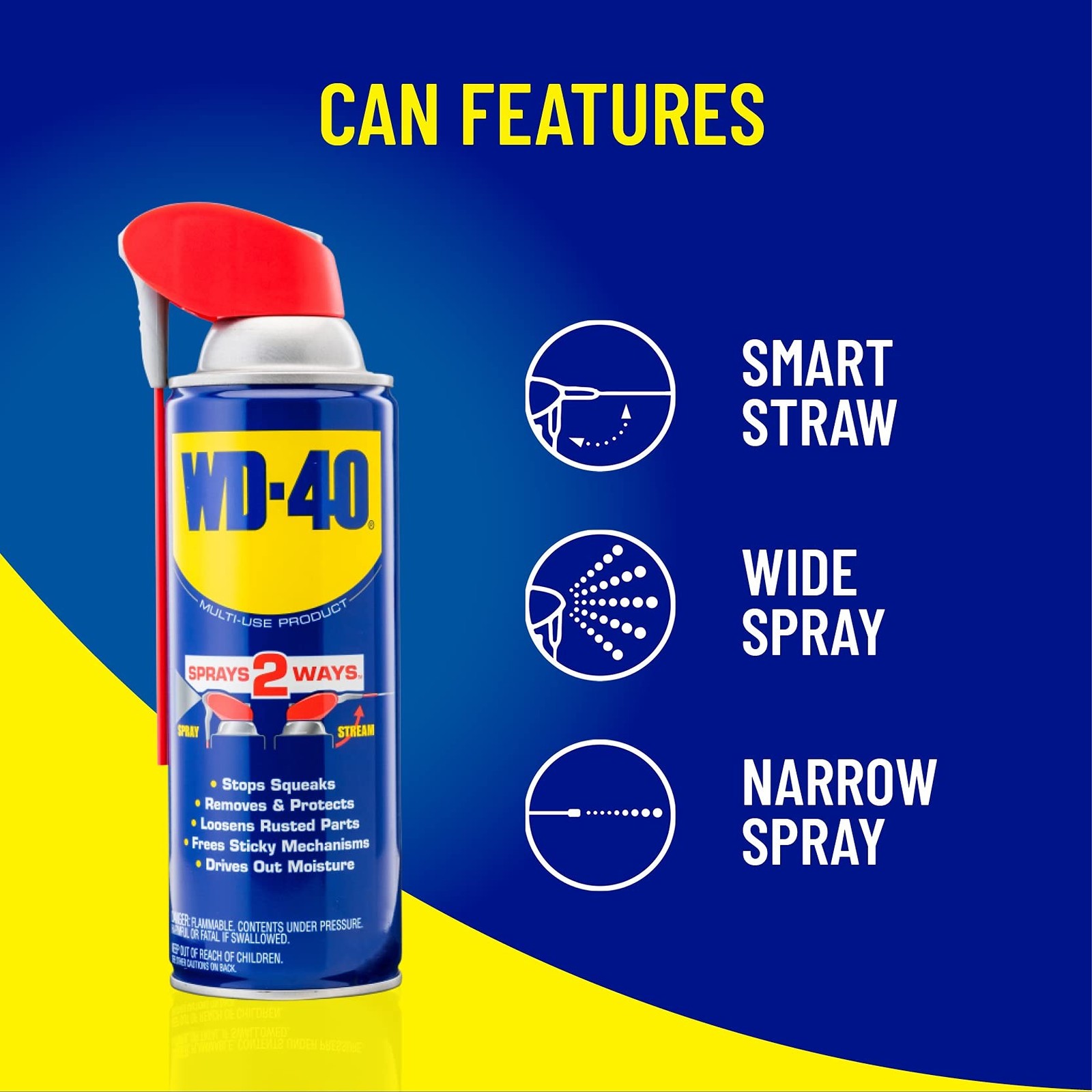 WD-40 Multi-Use Product with Smart Straw Sprays 2 Ways, 12 OZ [6-Pack] 6-Pack