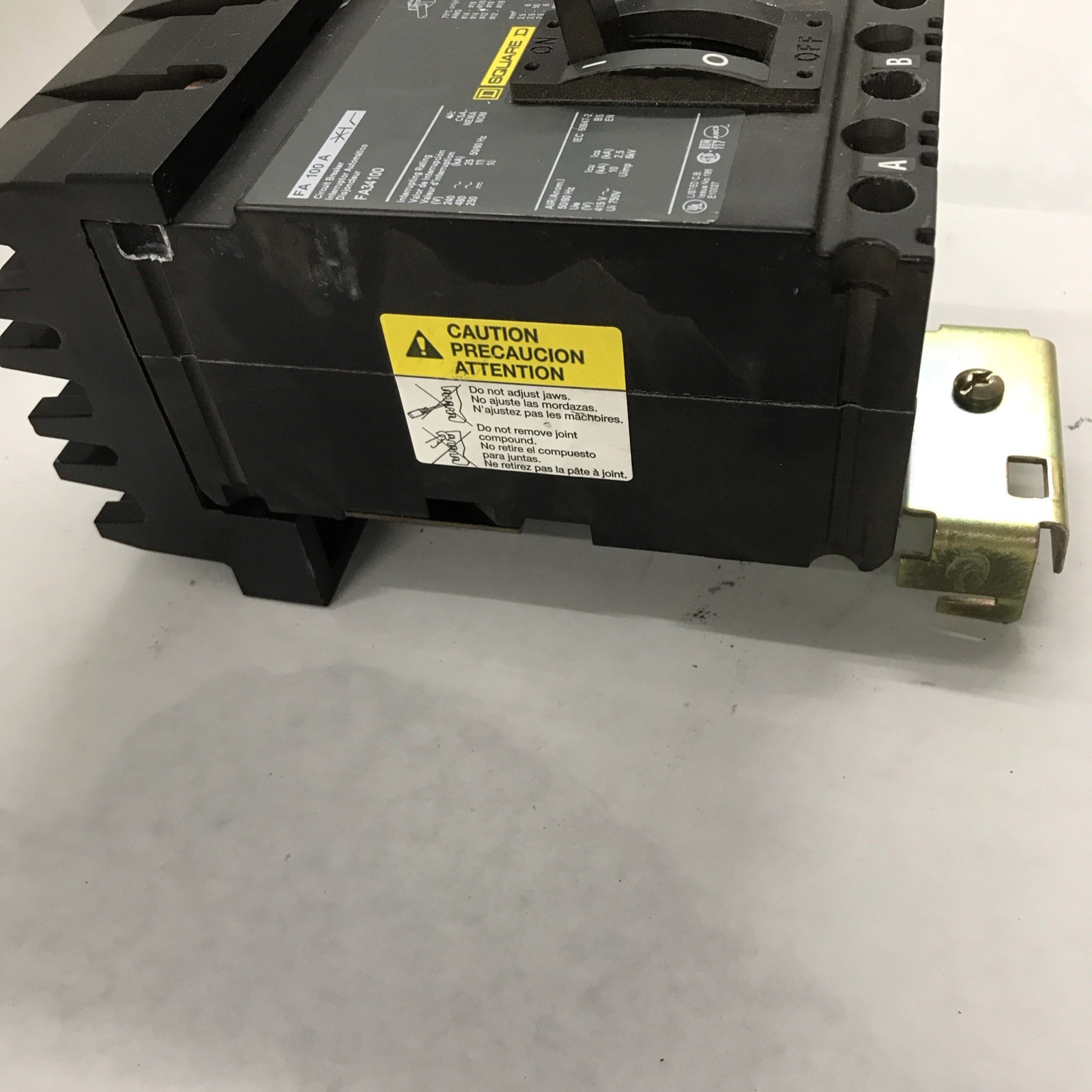 SQUARE D FA34100 FA I-LINE 3 POLE 100 AMP 480v CIRCUIT BREAKER