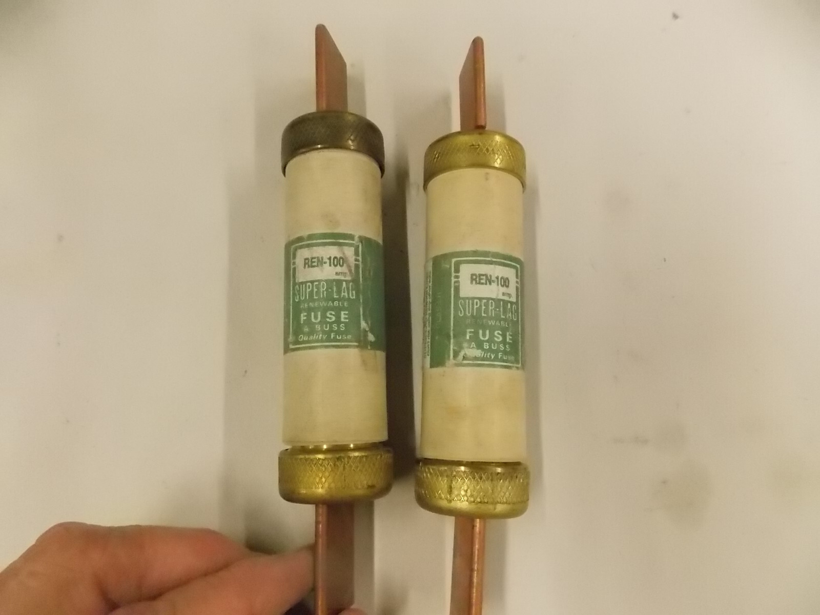 Lot of 2 Bussmann REN-100 Super Lag Renewable Fuses 240 V A1
