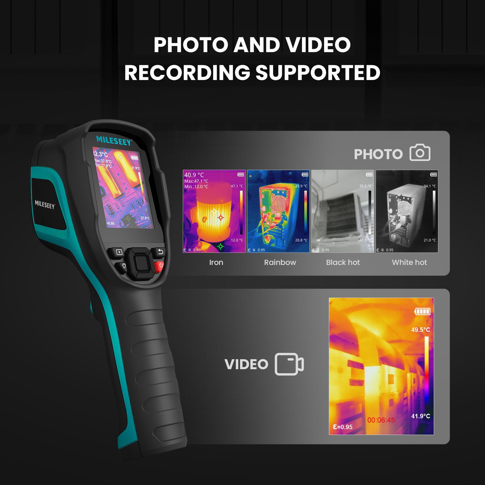 MiLESEEY Infrared Thermal Imager&Visible Light Camera IR Resolution -20°C ~550°C