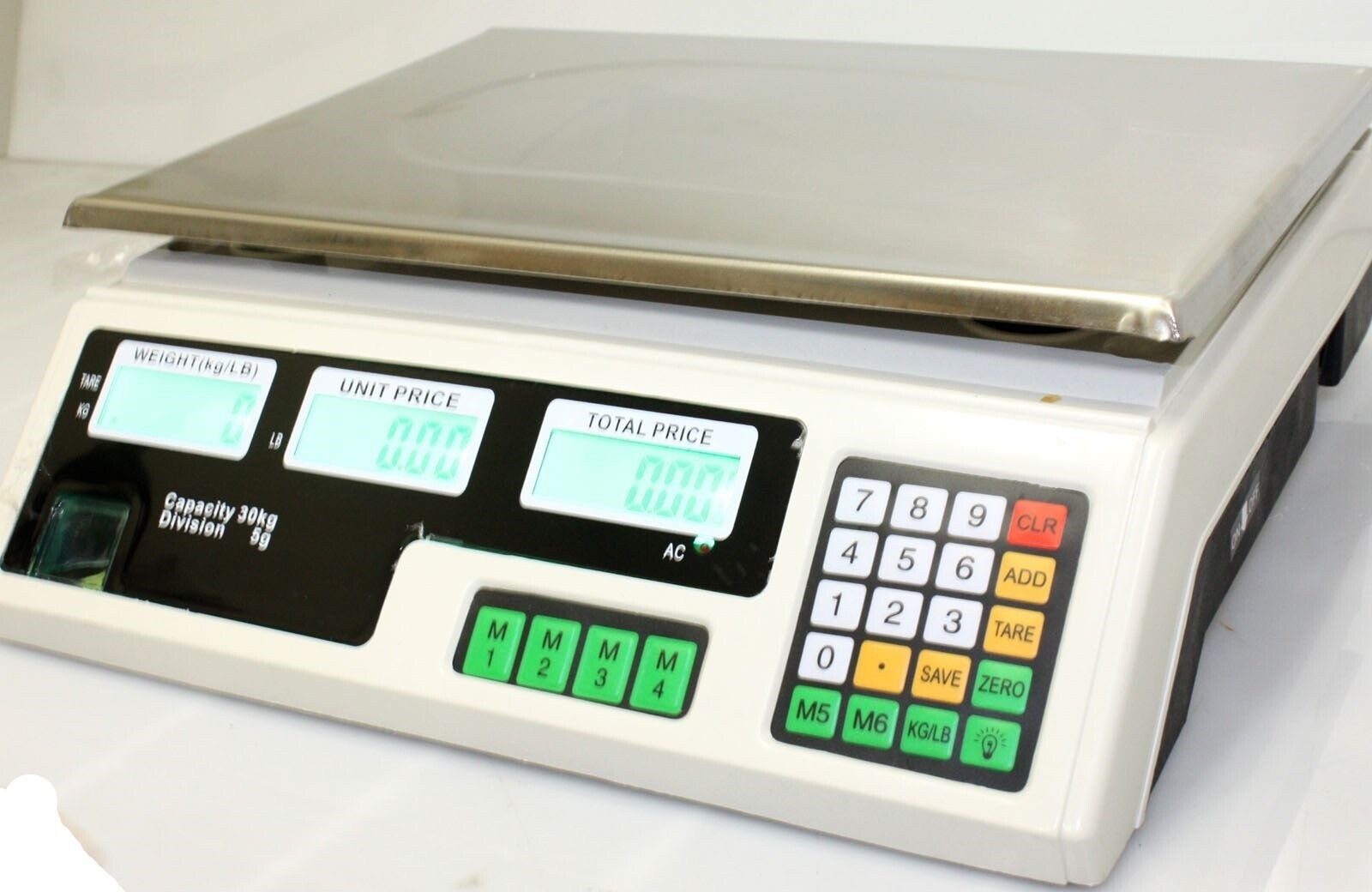 66LB 30KG Digital Price Deli Food Meat Computing Counter Scale Dual Side Display