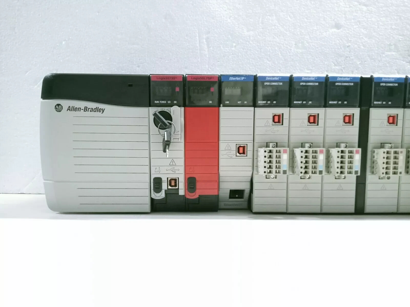 ALLEN BRADLEY FULL LOADED RACK WITH 1756-L73S AND 2 UNITS OF 1756-EN2T