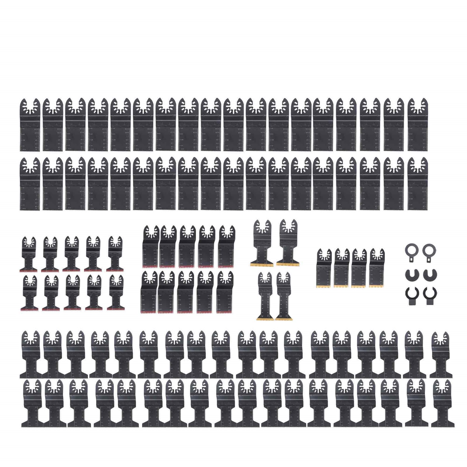 100 Pcs Japanese Tooth Oscillating Saw Blades Titanium Multitool Blades Kit
