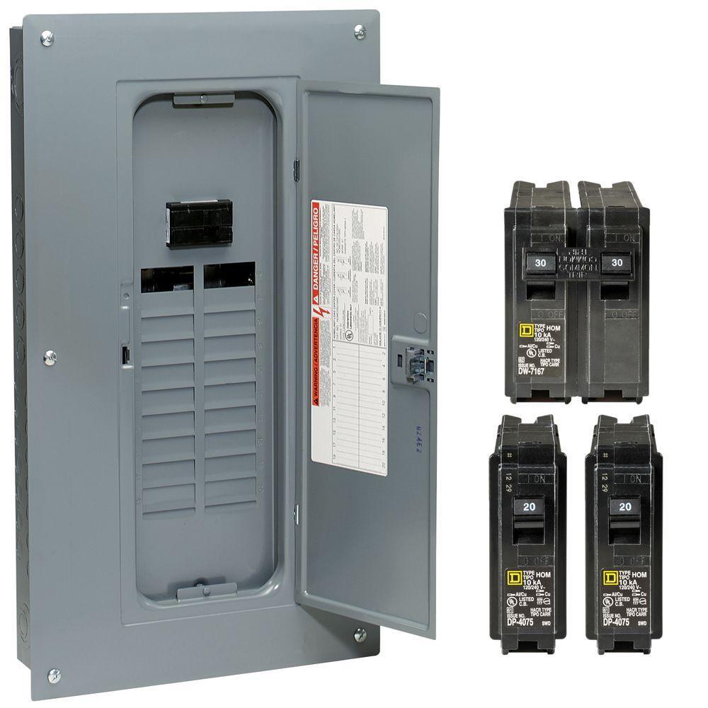 square d 100 amp 40 circuit 20 space indoor main breaker box panel load center