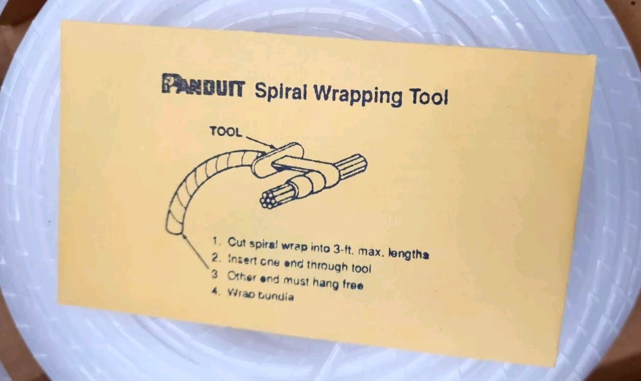 Panduit Spiral Wrap/Wrapping T25F-C 100’ft 30.5M Color: Natural Wire Accessories
