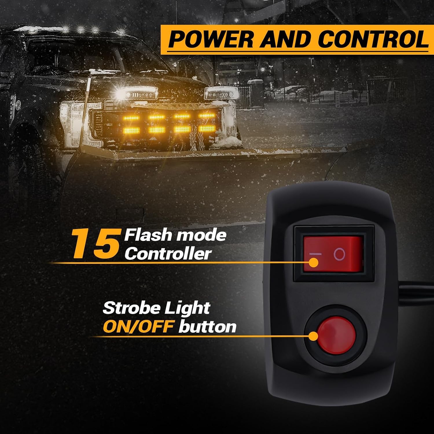 Amber White Ultra Slim LED Emergency Flashing Strobe Lights for Vehicles