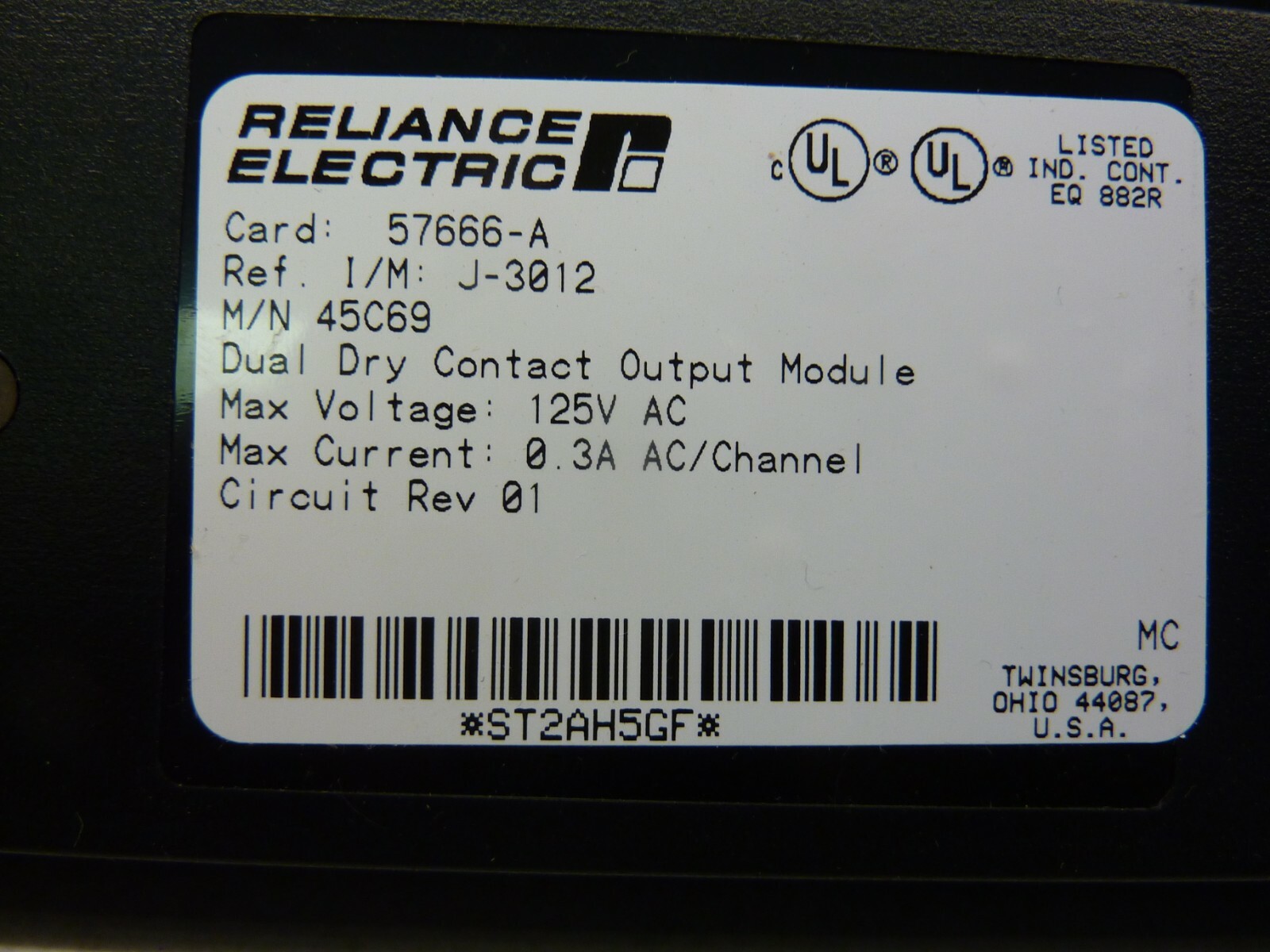 RELIANCE ELECTRIC 45C69 AUTOMATE DRY CONTACT OUTPUT MODULE (21416)