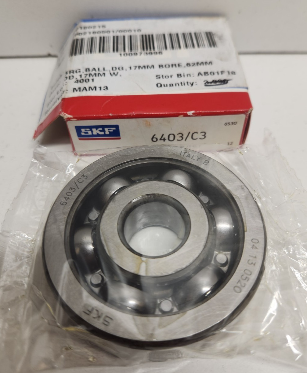 NEW IN BOX! GENUINE SKF 17MM BORE X 62MM OD X 17MM WIDE BEARING 6403/C3