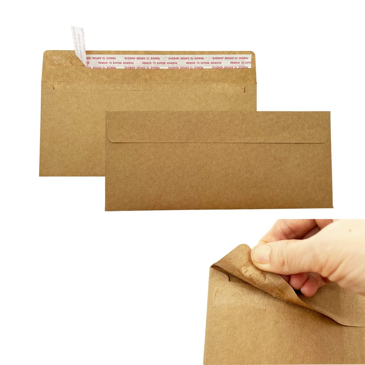 Burasari 80Qty#10 Brown Kraft Business envelopes 4.125 x 9.5 inches, brown