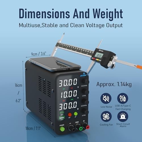 DC Power Supply Variable, 0-32V 0-10A Switching Bench Power Supply with 20W U…