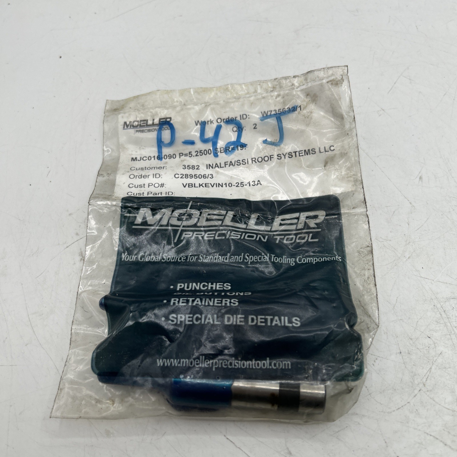 Lot Of 2 MJC016-090 P=5.2500 SBR=19 MOELLER PRECISION TOOL See Pics