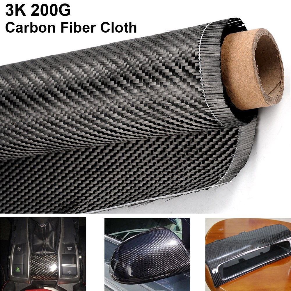 4.9ft x 19.7″ Carbon Fiber Black Sheet 2×2 Twill Weave Carbon Fiber Fabric Roll