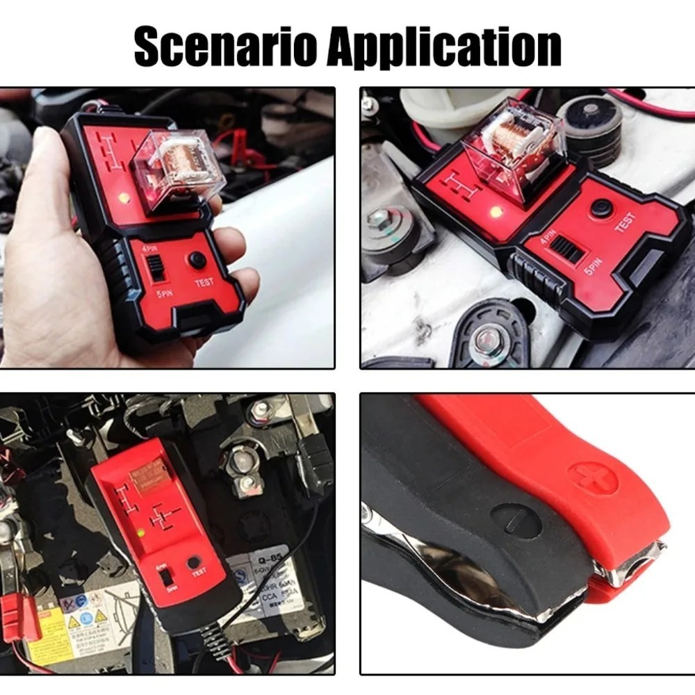 12V Automotive Relay Tester 4/5 Pin LED Car Diagnostic Relay Testing Tool