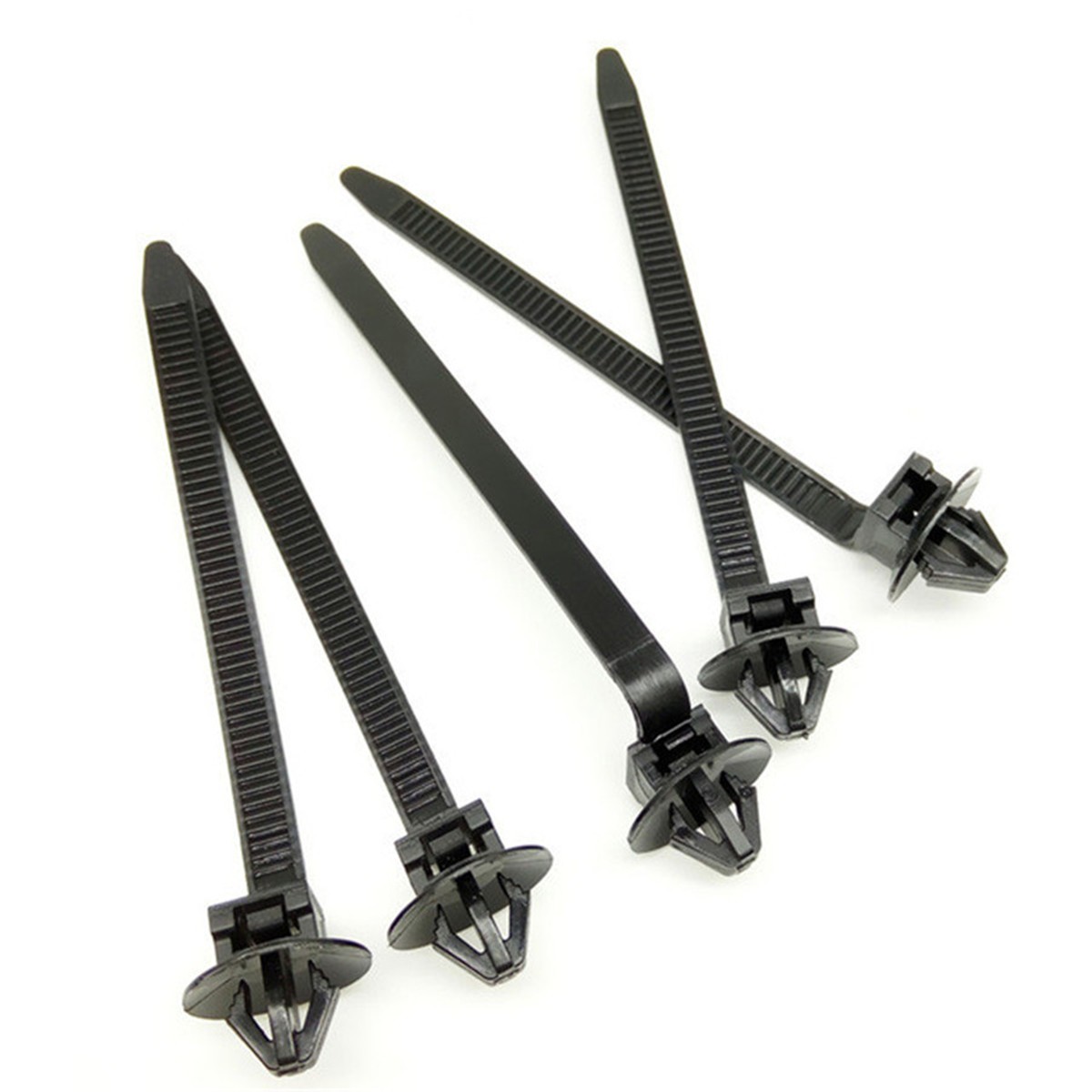 50PCS Nylon Cable Tie Fastener Clips Car Loom Hose Clamp Fastening Zip Strap Kit