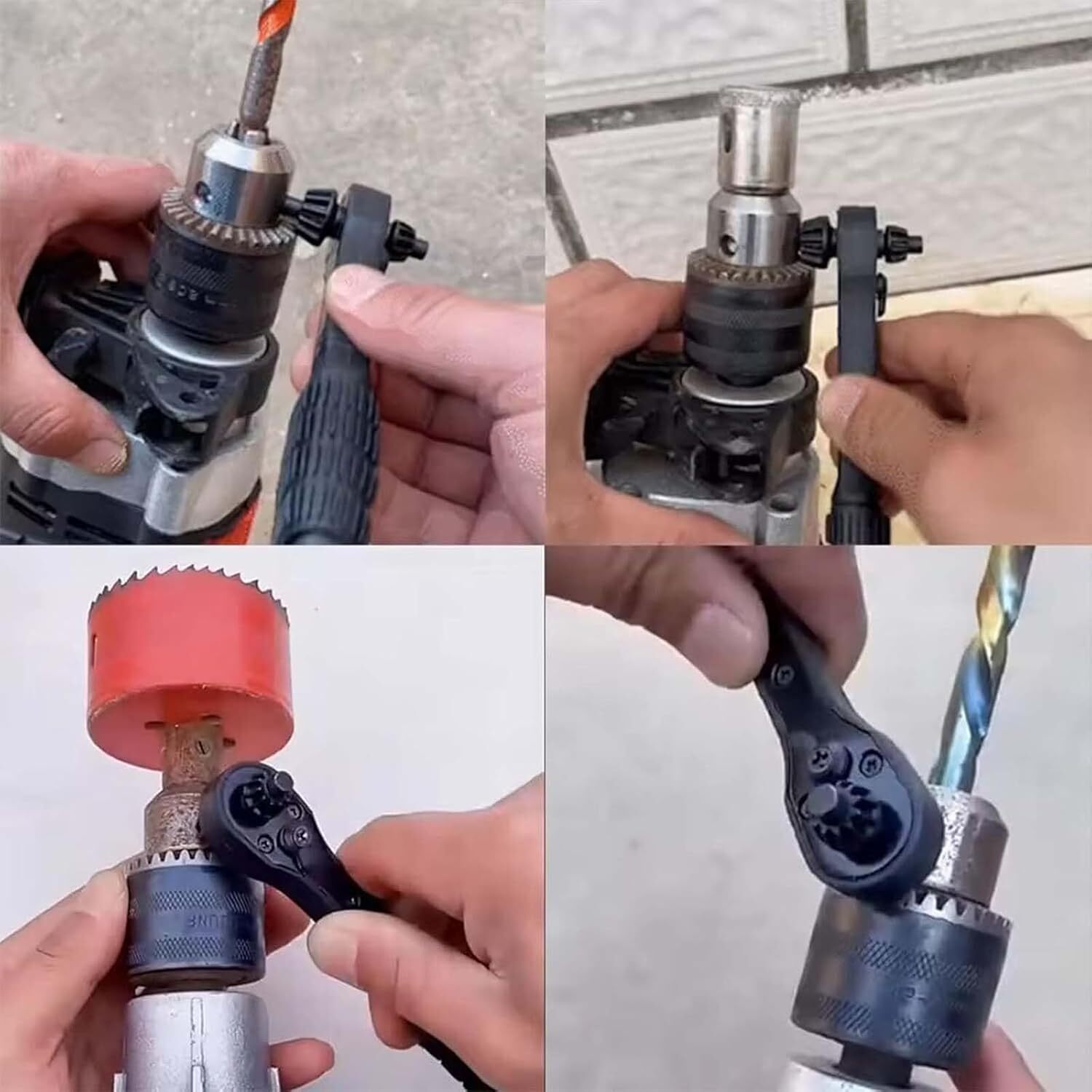 2-in-1 Ratchet Drill Chuck Key Wrench – Universal Chuck Key Replacement Tool for