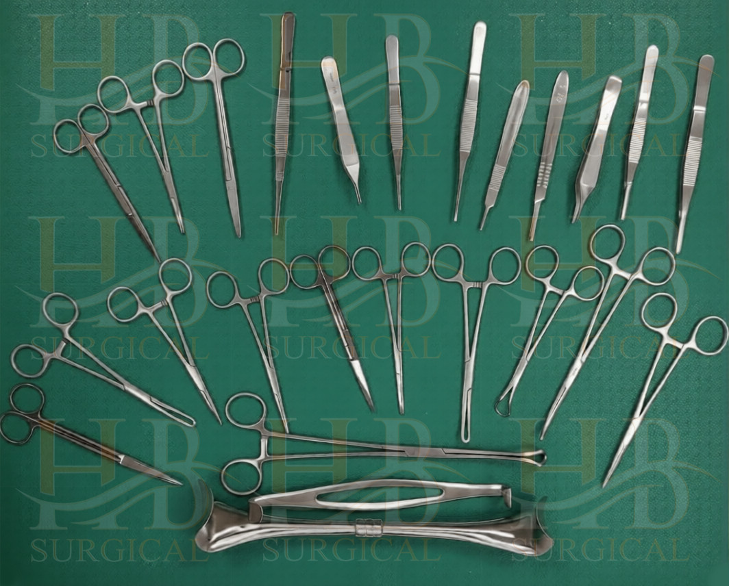 Basic Laparotomy General Surgery Surgical Instruments Set Of 25 Pcs