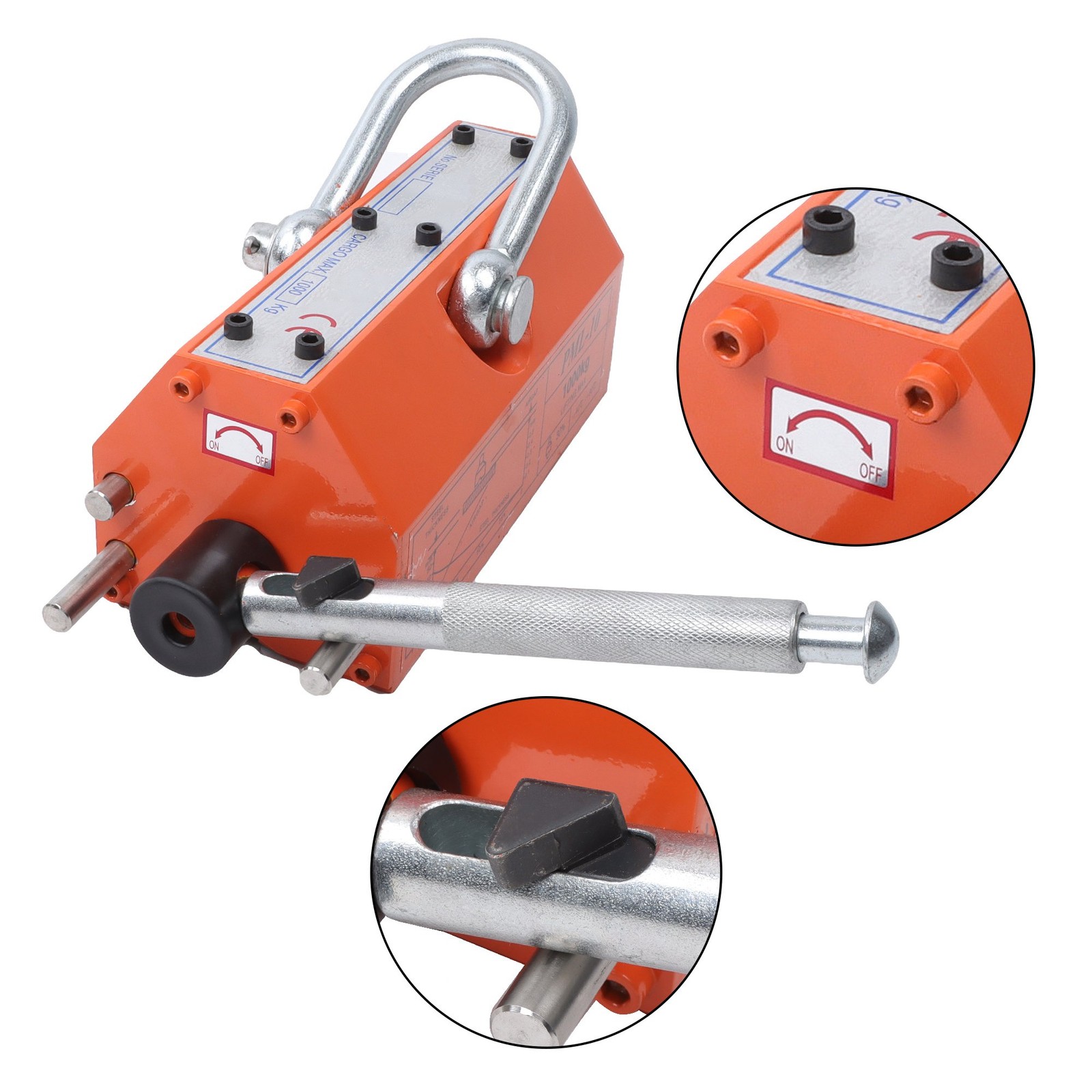 Neodymium Hoist Magnetic Lifter Lifting Magnet 2200Lbs/1000kg 2 Safety Factor