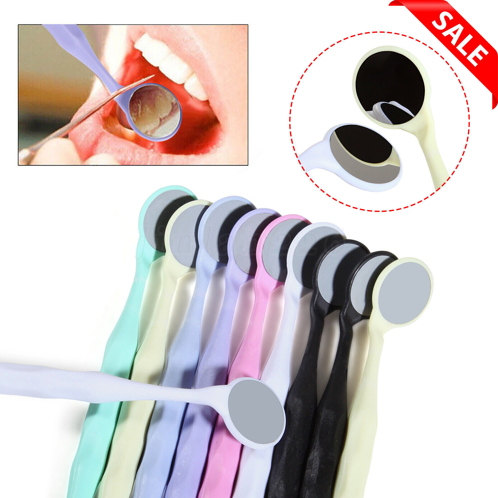 10PCS Dental Double Sided Anti-fog Mouth Mirror Oral Mirrors DL