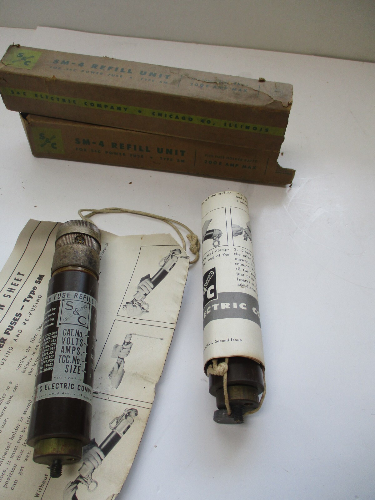 S&C, SM-4 REFILL UNITS 200E AMP MAX, LOT OF 2, VINTAGE 1960’S,