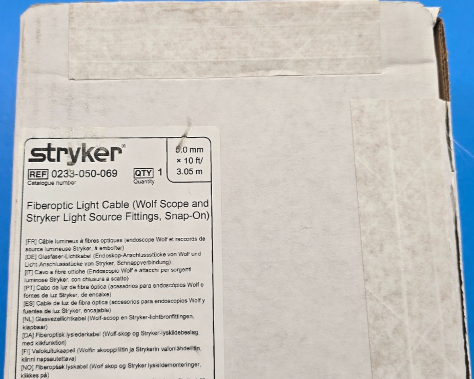 Stryker 0233-050-069 Snap-On Fiber Optic Light Cable 5.0mm x 10ft