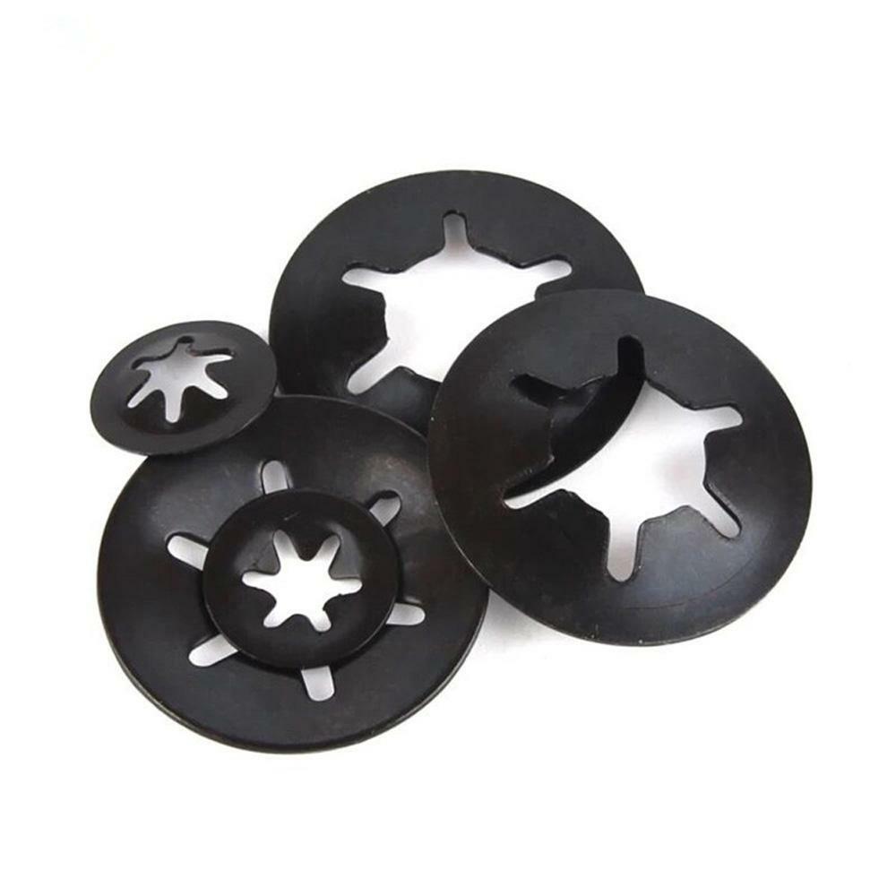 100pcs Starlock Push On Fasteners Locking Washers Speed Locking Round Clips 2mm