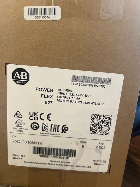 Allen-Bradley PowerFlex 527 AC Drive, 480 VAC, 3 Phase, 5 HP, with Filter